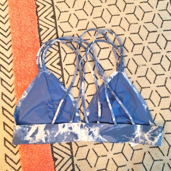 VS PINK BLUE MARBLE BONDED TRIANGLE BRALETTE, SZ LARGE - Picture 3 of 13